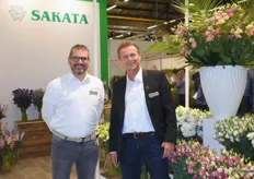 Op de stand van Sakata waren, Area Manager Zuid-Europa, Manolo Ruiz en, Product Manager Lisianthus, George Kester het aanspreekpunt voor de bezoekers van de beurs.